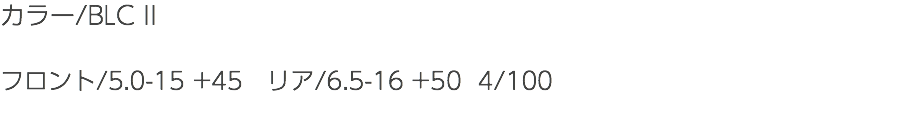 カラー/BLC II フロント/5.0-15 +45 リア/6.5-16 +50 4/100